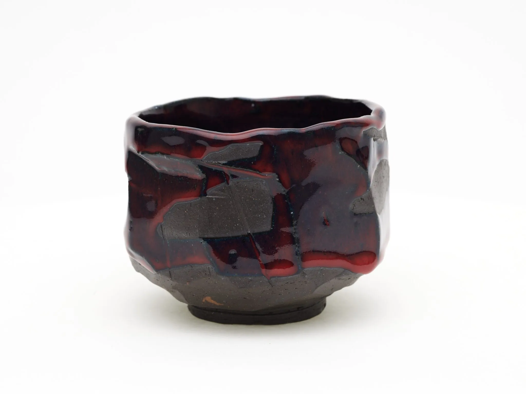 Hand-carved, Copper Red Chawan — view 3