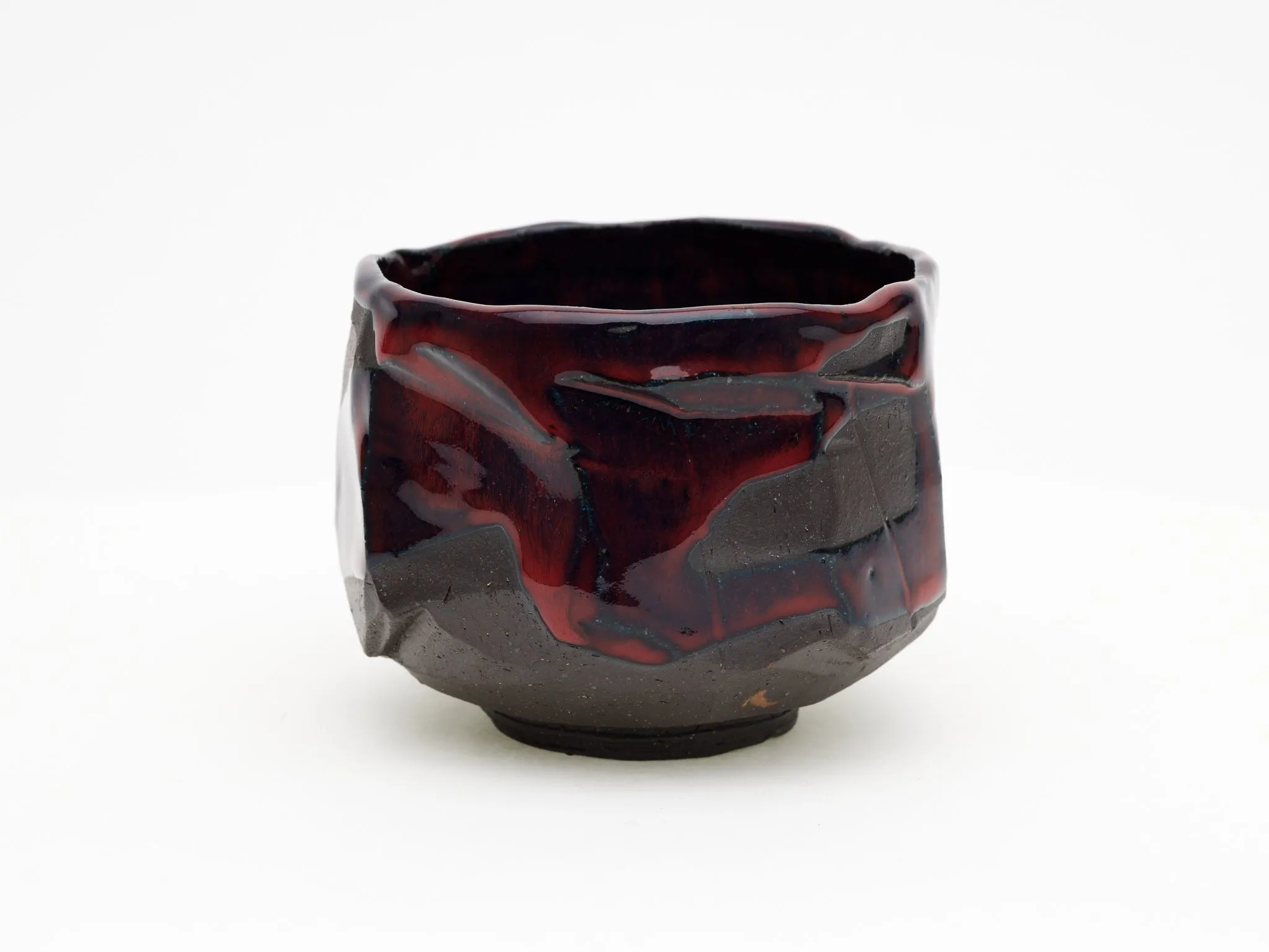 Hand-carved, Copper Red Chawan — view 4